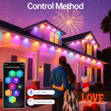 Permanent Outdoor Lights 250ft RGB+IC Outdoor String Lights App Control IP67 Waterproof,100 Scene Modes Decorations for Home,Christmas,Halloween,Holiday, Daily,Birthday Decor DIY Led Jeryyen