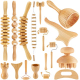 16-in-1 Wood Therapy Massage Tools Set Maderoterapia Kit Therapy Tools for Body Sculpting Muscle Pain Relief Lymphatic Drainage Women Face Wood Roller Fascia Massage Boao