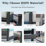 7 Piece HDPE Outdoor Dining Set for 6, 64” All Weather Wood-grain Dining Table, 6 Wicker Rattan Chairs with 3.2” Waterproof Cushion, Patio Table and Chairs Set for Backyard and Deck, Black SUNSHINE VALLEY