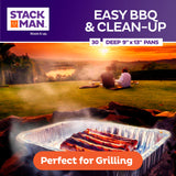 Aluminum Pans 9x13 Disposable Aluminum Foil Pans [30-Pack] Large Baking Pan Trays - Heavy Duty Tin Tray Half Size Chafing Dishes. Food Containers for Roasting, Cooking, Heating or Steam Table Stack Man