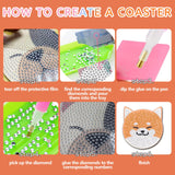 YLOLUL 10 Pcs Dog Shaped Diamond Painting Coasters Kits DIY Pet Dog with Holder for Beginners Adults and Kids Art Craft Supplies Gift YLOLUL