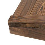 Outsunny 3.3ft Wooden Garden Bridge Arc Footbridge with Half-Wheel Style Railings & Solid Fir Construction, Stained Wood Outsunny