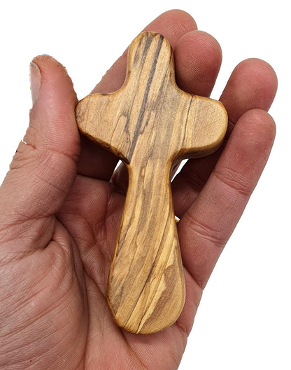 Zuluf Hand Carved Olivewood Medium Comfort Cross Bethlehem - CRS002 9.5cm - WoodArtSupply