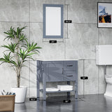 Homecart 30" Bathroom Vanity Cabinet Modern Freestanding Cabinet with Marble Pattern Countertop, Grey, Basin not Included Homecart