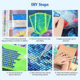 MISCER Bird Diamond Art Kits for Adults, Animals Diamond Painting Kits for Beginners, 5D Full Drill Round Paint with Diamonds Pictures, Gem Art Painting DIY Crafts Kit Decor 12x16inch MISCER