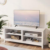 Gyger TV Stand for 65 inch TV with Storage,Modern TV Entertainment Center for Bedroom,TV Media Console Table with 4 Open Storage Shelve,55 inch Wood TV Cabinet White Gyger