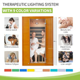 Real Relax Near Zero EMF Canadian Hemlock Wood 9 Chromo Therapy Lights, Oxygen Lonizer, Bluetooth Speakers for Home Spa Days Sauna Room, 2 Persons Real Relax