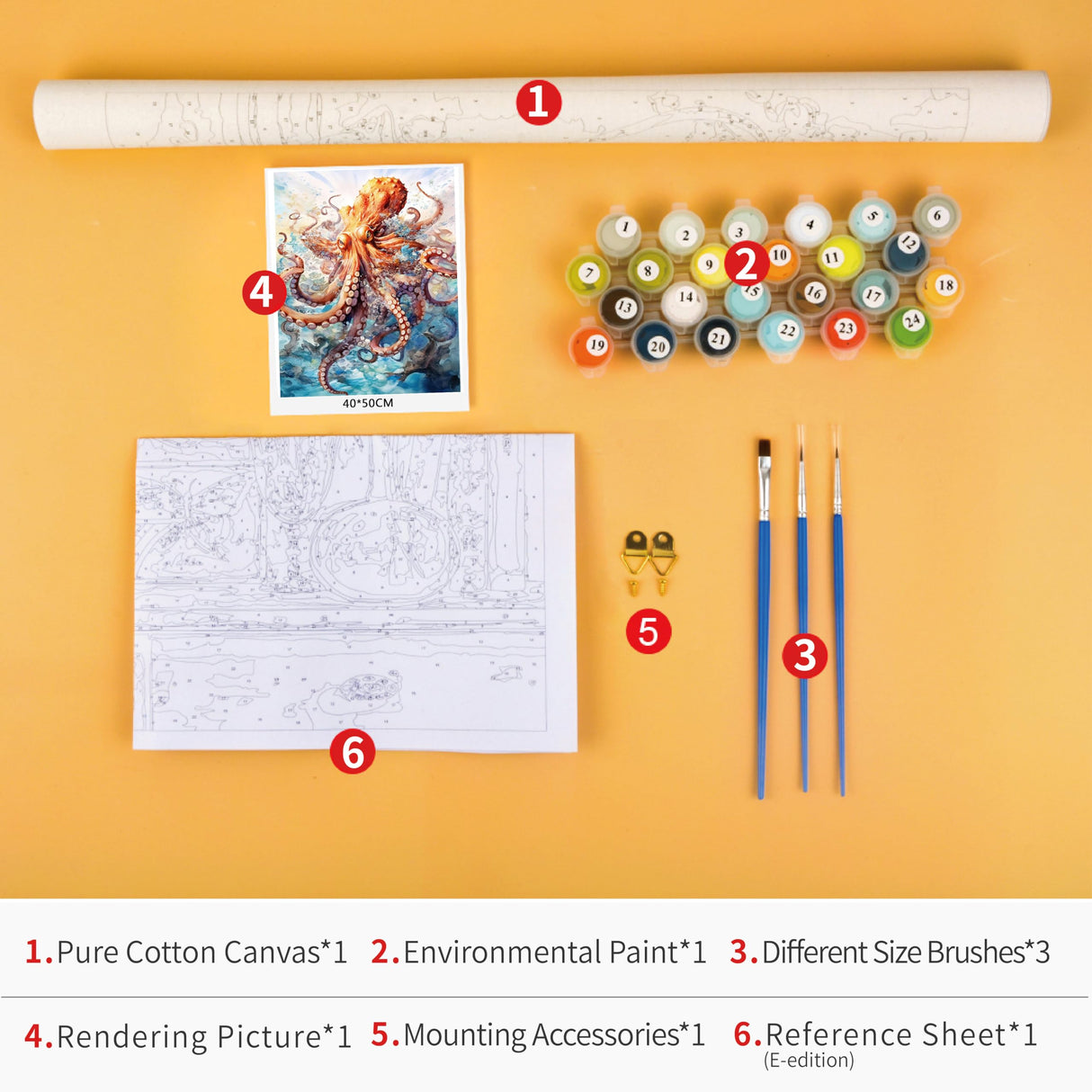 TUMOVO Paint by Numbers for Adults Beginner Octopus Paint Number Kits Sea Animals Adult Paint by Number Sea View Adult Paint by Number Kits DIY Oil Painting Kits Gift for Kids, 16 x20 Inch TUMOVO