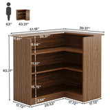 Tribesigns Reception Desk with Counter, 47-Inch Rustic Front Desk with Storage Shelves, Wooden Large Checkout Retail Counter Table for Reception, Store Shop, Office, Lobby, Retail, Beauty Salon, Brown Tribesigns