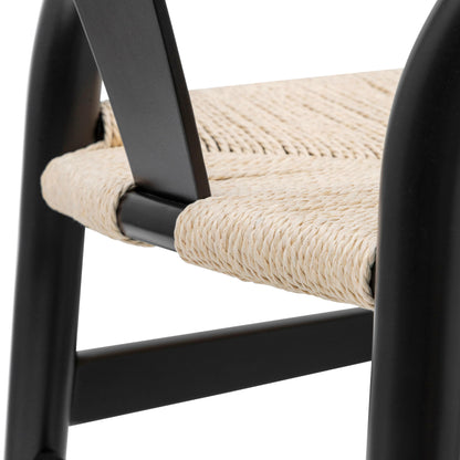 POLY & BARK Weave Chair, Single, Black - WoodArtSupply