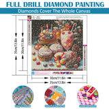 Christmas Cake Donut Diamond Art Kits for Adults, 5D Diamond Painting Kits for Adults Beginners, DIY Full Round Drill Diamond Dot Painting Gem Art Kits for Adult, Home Wall Decor 13.8x13.8 Inch VCLKDIY