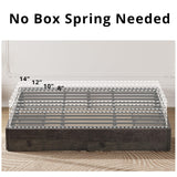 LIKIMIO King Bed Frame with Storage, 4 Drawers and Heavy Strong Metal Support Frames, Solid Stable, Noise-Free, No Box Spring Needed, Easy Assembly, Charcoal Grey LIKIMIO