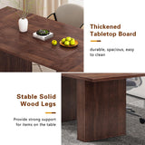 weselon 78 Inch Dining Table for 6 8 10, Modern Farmhouse Rectangular Kitchen Table, Long Dining Room Tables with Wood Strip Base for Kitchen Living Room (Walnut) weselon