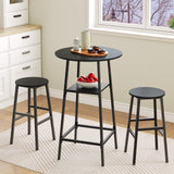 MAHANCRIS Round Bar Table, 37.4" High Pub Table, 2-Tier Counter Height Cocktail Table, High Top Tables with Storage, Bistro Tables for Small Spaces, Easy to Assemble, Black BTHB12501 MAHANCRIS