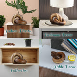 VETELK 2 Link Wood Chain Link Decor Wood Knot Decor for Coffee Table, Living Room, Bookshelf - Hand Carved Farmhouse Decorative Fusion Knots - Boho Acacia Knot Sculpture for Scandirustic Home Accents VETELK