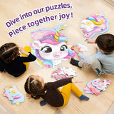 45 Piece Unicorn Floor Puzzle, Large Special Shapes Puzzles for Kids Ages 3-5, Toddler Floor Puzzles for Kids Ages 4-8, 4 Year Old Girl Gifts Toys for Birthday, Halloween, Christmas wookidel