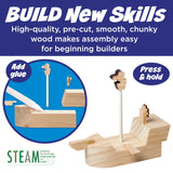 Creativity for Kids Buildeez! Easy Wooden Model Set: Pirate Ship, Sea Skull - DIY Arts & Crafts Kit, STEM Toys and Gift for Kids, Boat Toys for Boys (Ages 5+) Creativity for Kids