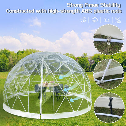 Garden Dome Igloo Bubble Tent House Outdoor 12 FT, Dome Tents with PVC Cover and Garden Dome Mesh, Weatherproof Greenhouse Garden Bubble Tent, Transparent Garden Dome House for Backyard, Part - WoodArtSupply