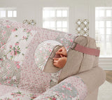Brilliant Sunshine Traditional Rose and Sage Patchwork Quilted Recliner Slipcover, 26" Seat Width, Slip Resistant Furniture Protector, 2" Strap, Washable Reclining Chair Cover for Dogs, Cats,Rose Sage Brilliant Sunshine