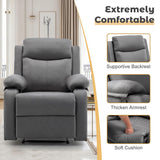 Korser Recliner Chair, Small Recliners for Small Spaces, Manual Recliner with Cup Holders and Side Pockets, Reclining Chair, Chairs for Living Room, Bedroom, Nursery, Darkgrey Korser