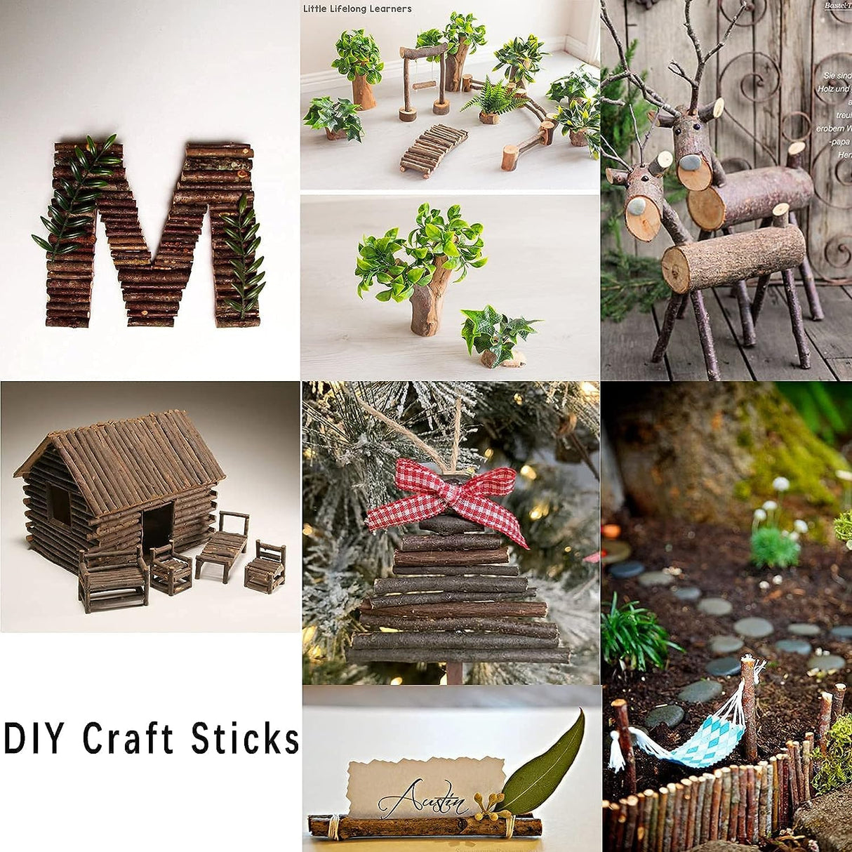 Craft Sticks, Wood Sticks Crafting Twigs Crafts Log Toy DIY Vase Fillers Pumpkin Stems Rustic Decorations Ornaments,Loose Parts Play Materials William Craft
