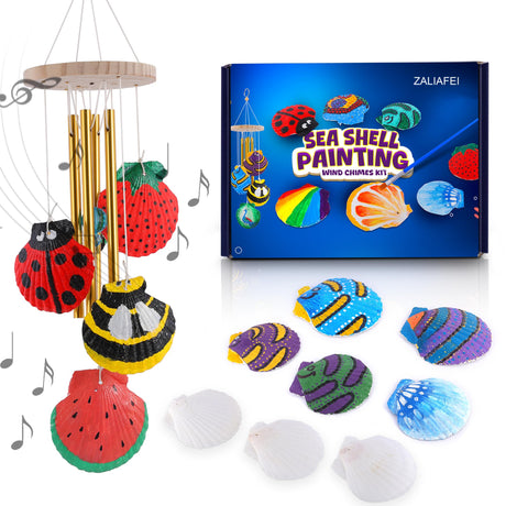 ZALIAFEI Seashell Wind Chime Painting Kit, Creative Drawing Kit for Kids Age 6-12 ZALIAFEI