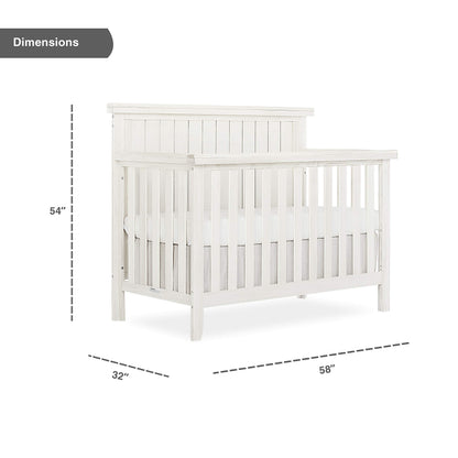 Sweetpea Baby Red Wood 4-in-1 Convertible Crib in Weathered White, Greenguard Gold Certified