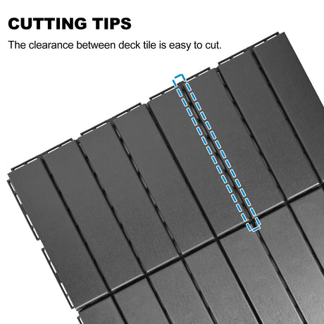ToLanbbt Plastic Interlocking Deck Tiles 27 Pack 12"x12" Waterproof Indoor Outdoor Composite Patio Flooring Decking Tiles All Weather Use for Patio Porch Balcony Backyard Poolside, Dark Grey ToLanbbt