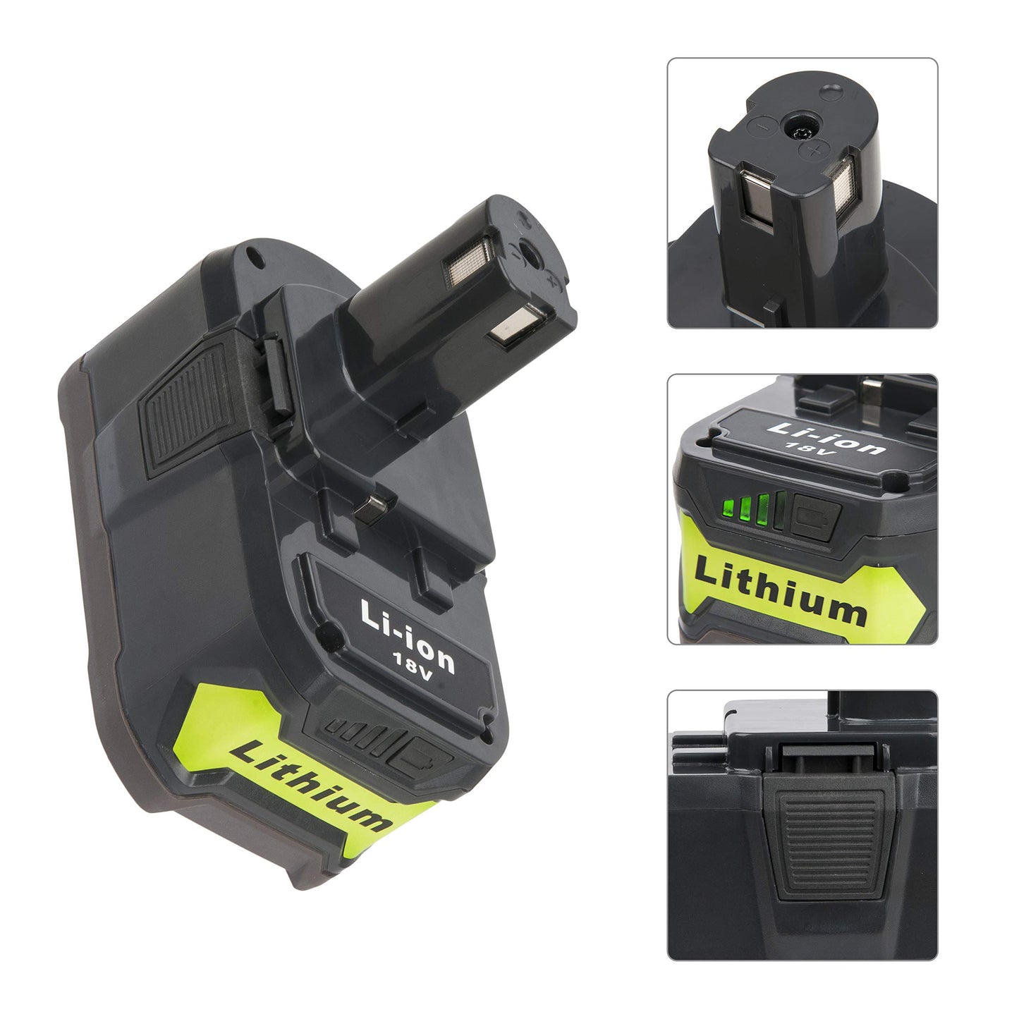 18V Battery and Charger Combo for Ryobi 18 Volt Cordless Tools Battery and P118B Charger, Cell9102 18V Battery Capacity Output 5.0Ah - WoodArtSupply