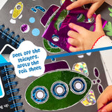 DINO MINI Foil4Fun - Foil Art for Kids - Craft Kits for Kids Ages 4-8 - Includes 16 Foil Art Pages and 16 Coloring Pages - Screen Free Birthday Gifts - Airplane and Travel Activities (Under The Sea) DINO MINI