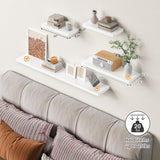 Forbena White Floating Shelves for Wall Decor, 24 Inches Long Wall Shelves for Bedroom Storage, Large Deep Wall Mounted Shelves for Bathroom, Laundry Living Room Book, Kitchen, Closet, Set of 3 Forbena