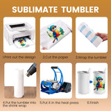 Joyclub 4 Pack 12 oz Sublimation Tumblers Stainless Steel Skinny Straight Sublimation Tumbler with Lid and Straw Ideal for DIY Gifts, Tea, Coffee，Wine Joyclub