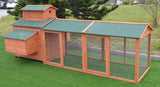 Omitree 10' ft Wood Chicken Coop Backyard Hen Run House Chicken 6 Nesting Box & Run Omitree