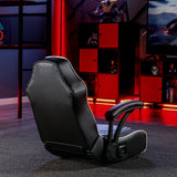 X Rocker Emerald RGB LED Youth Floor Rocking Video Gaming Chair with Headrest Speakers, Armrests, Foldable, Vegan Leather, 200 lbs Max, Amazon Exclusive, Black X Rocker