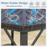 Aoxun 10' x 12' Hardtop Gazebo, Galvanized Steel Dual-Layer Roof, Permanent Aluminum Gazebo, Outdoor Metal Pergolas with Curtains and Netting, for Lawns, Parties, Gardens, Decks, Patios Aoxun