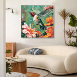 PRASIO Paint by Numbers Kit for Adults Beginner, Hummingbird Adult Paint by Number Kits on Canvas, DIY Acrylic Watercolor Oil Paint by Number for Adults for Home Decor Gift 16x16 Inch PRASIO