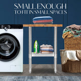 US Maple Top Work Table - 30 x 12 x 35 Inch Commercial Butcher Block Wooden Workbench with Adjustable Lower Shelf - Fits Restaurant, Warehouse, Home, DuraSteel