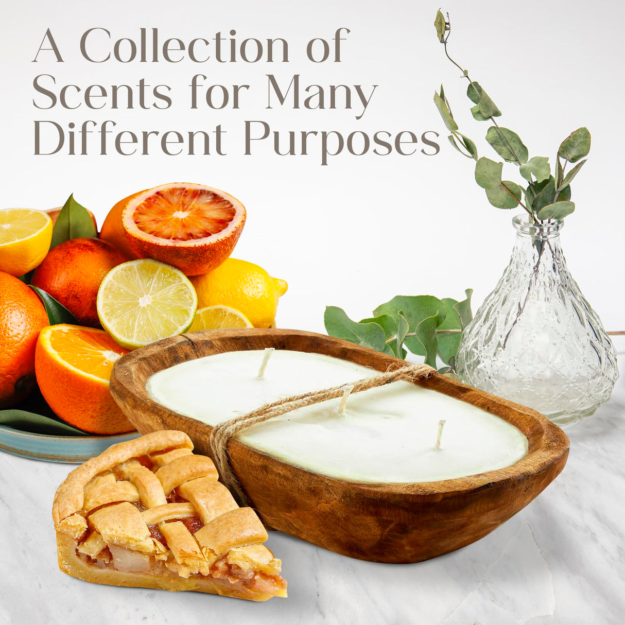 Dough Bowl Candle Co. Vanilla Latte Soy Candle - 6 Wick Rustic Farmhouse Decor Odor Eliminator in Wooden Bowls, 32 Oz Wooden Dough Bowl Candle, All-Natural Gifts for Women or Men, Coffee Table Decor Dough Bowl Candle Company