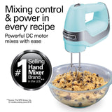 Hamilton Beach Professional 5-Speed Electric Hand Mixer with Snap-On Storage Case, QuickBurst, Stainless Steel Twisted Wire Beaters and Whisk, Mint (62658) Hamilton Beach Professional