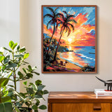 ZTOTZ Paint by Numbers Kit for Adults Beach Scenes,Adult Paint by Number Kits Beach,Sunset Beach Paint by Numbers 16X20 Canvas Without Frame,DIY Ocean Sunset Paint Number Set ZTOTZ