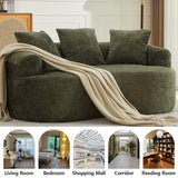 61" Curved Loveseat Sofa with 3 Pillows, Small Boneless Couch in a Box, Chenille Cloud Loveseat for Living Room Bedroom Small Space Apartment, Memory Foam, Modern, No Assembly (Green) Thctvous