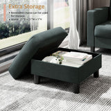 Shintenchi 76" Modern Upholstered Sectional Sofa, L-Shaped Couch with Storage Ottoman and Reversible Chaise for Living Room, Dark Gray Linen Fabric Shintenchi