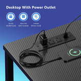 Maihail 51 inch L Shaped Desk with LED Lights & Power Outlets, Reversible Gaming Desk with Shelves & Monitor Stand, Computer Desk with Storage Side Bag，Corner Desk for for Bedroom Gaming Room, Black. Maihail