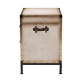 Baxton Studio Laura Vintage White Canvas 2-Drawer End Table Trunk Baxton Studio
