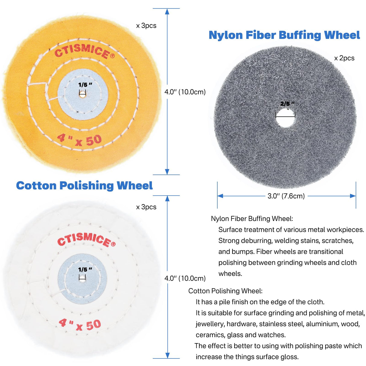 CTISMICE Jewelry Bench Polisher, Adjustable Variable Speed Benchtop Polishing Machine, 450W Buffer Grinder with 8pcs Buffing Wheels, 2pcs Polish Compound, Safety Glasses for Jewelry, Metal, Wood CTISMICE