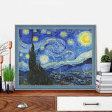 VeGuude Diamond Painting Kits for Adults, 6 Pack Van Gogh Starry Night Diamond Art Kits, 5D Full Drill DIY Crafts for Adults Home Wall Decor Sunflower Irises Café Terrace at Night [12x16in] VeGuude
