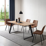 ZckyCine Modern mid-Century Dining Table Dining Room Table and Chairs for 4 Rectangular Wooden Dining Table Extendable Dining Table Space-Saving Multifunctional Dining Table ZckyCine