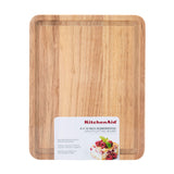 KitchenAid Classic Rubberwood Cutting Board with Perimeter Trench, Reversible Chopping Board, 8-inch x 10-Inch, Natural KitchenAid