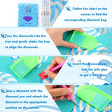 KAYEIUU 5D Blue Glow in The Dark Forest Diamond Painting Kits for Adults, DIY Landscape Diamond Art Kits, Round Full Drill Gem Arts and Crafts Kits, for Home Wall Decor Gifts 12x16 inch KAYEIUU