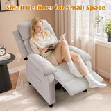 Korser Recliner Chair for Adults, Padded Deep Seat Reading Chair with Side Pockets, Small Recliners for Small Spaces, Adjustable Chair for Living Room, Bedroom, and RV (Linen) Korser